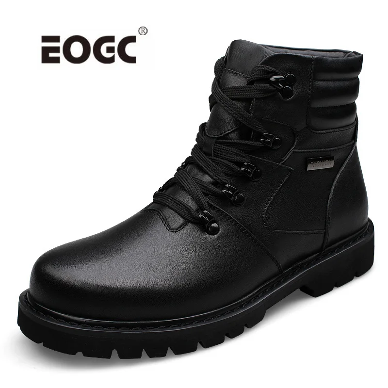 Natural leather men boots handmade plus size winter shoes super warm ankle snow boots plush fur men shoes Dropshipping Natural leather men boots handmade plus size winter shoes super warm ankle snow boots plush fur men shoes Dropshipping
