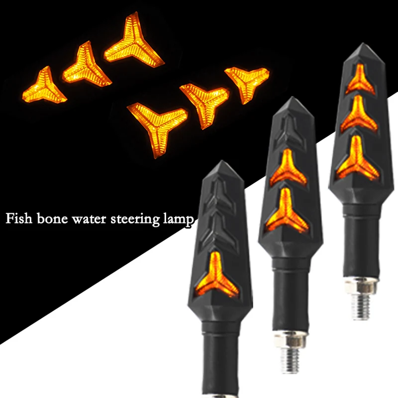 

Three-use Flowing Water lighting LED motorcycle turn signal red brake lamp white DRL Indicators Blinkers flicker