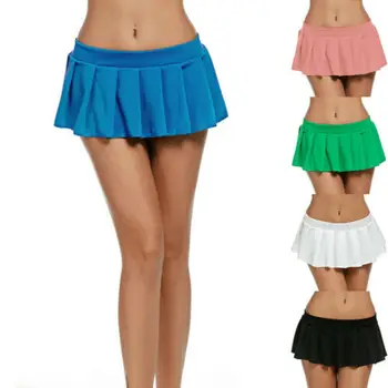 

5 Colors Sexy Women Pure Color Hot Sexy Short Mini Ladies Pleated Skirt Night Club Dance Clubwear Skirt