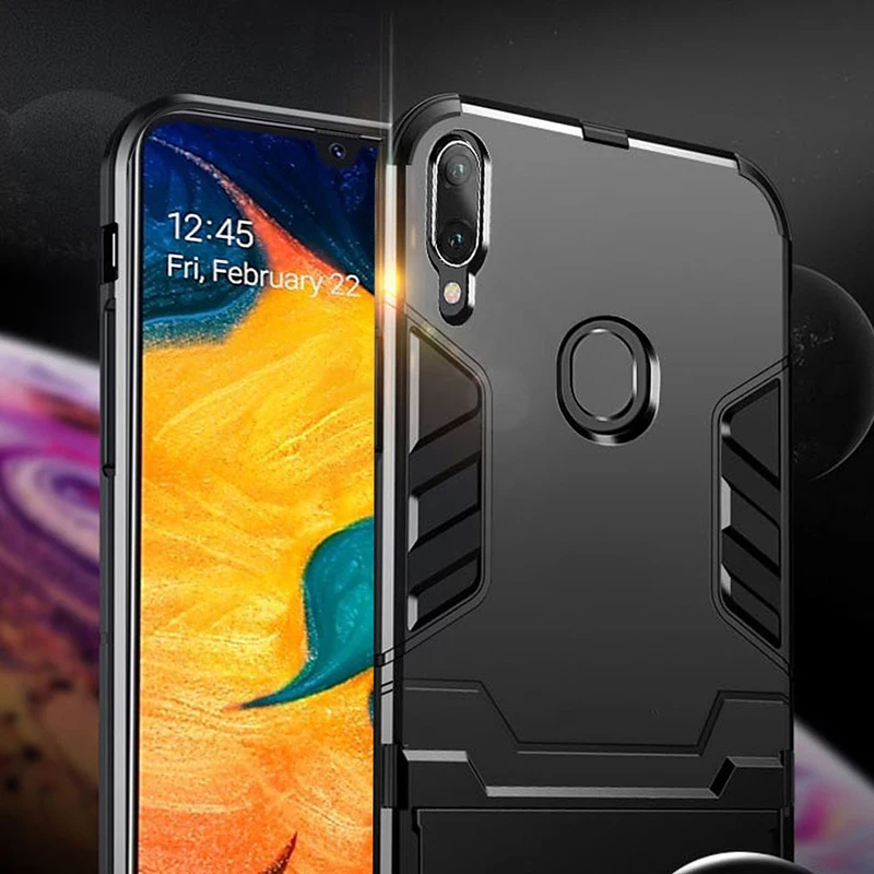Keajor Case For Samsung A50 Case Shockproof TPU+PC Hard Plastic with Stand Dual Hybrid Back Cover Case For Samsung A30 A50