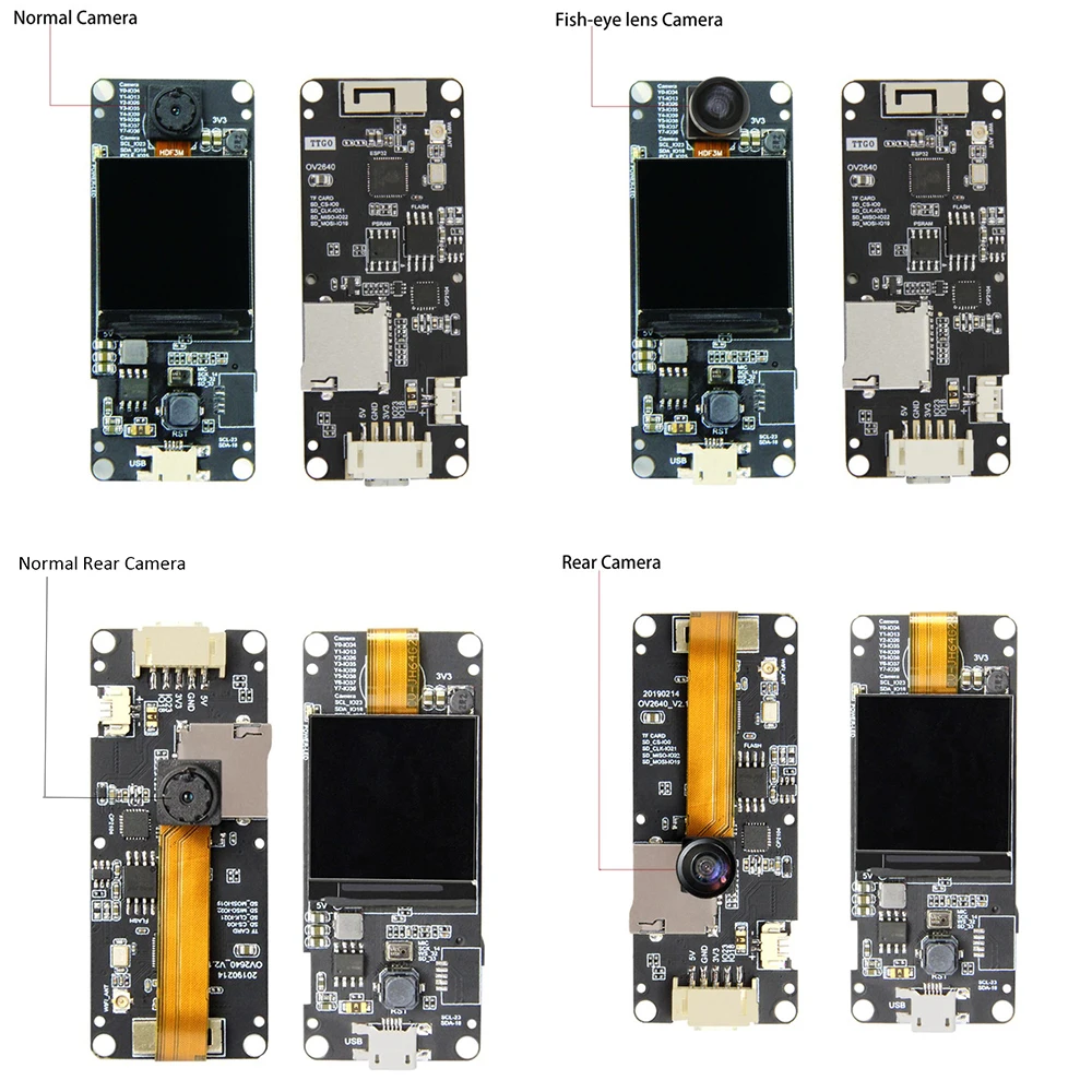 TTGO T-camera Plus ESP32-DOWDQ6 8MB SPRAM модуль камеры OV2640 1,3 дюймов дисплей камера заднего вида