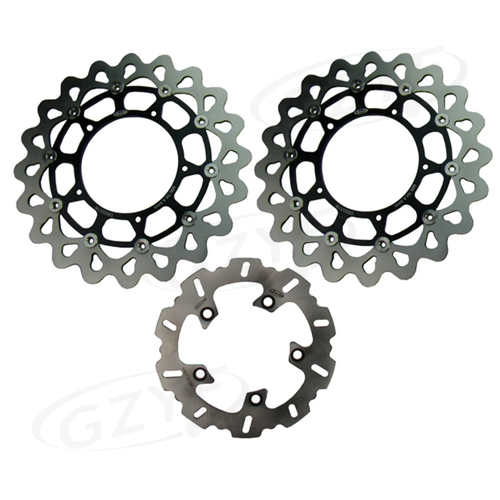  For Yamaha YZF R1 2004 2005 2006 Motorcycle Front Rear Brake Disc Rotors Set Floating Disks Black 3PCS Arashi  For Yamaha YZF R1 2004 2005 2006 Motorcycle Front Rear Brake Disc Rotors Set Floating Disks Black 3PCS Arashi
