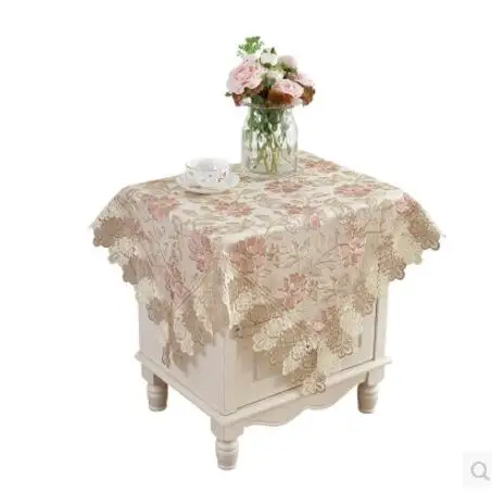 Простой Цветочный Скатерть кружевное с вышивкой Настольный коврик ткань для мебели