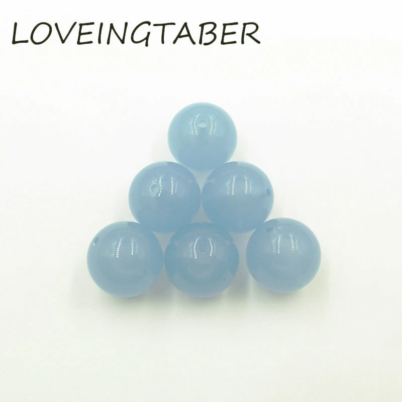 

(Choose Size First ) 6mm/8mm/10mm/12mm/14mm/16mm/18mm/20mm Light Blue Chunky Acrylic Jelly Beads for Kids Jewelry