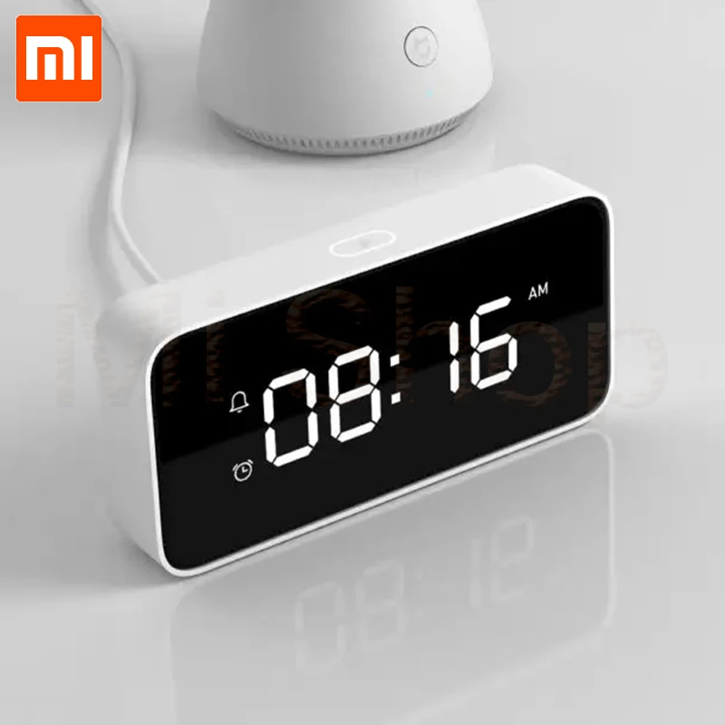 Оригинальный Смарт будильник Xiaomi Xiaoai Часы голосового вещания АБС пластик