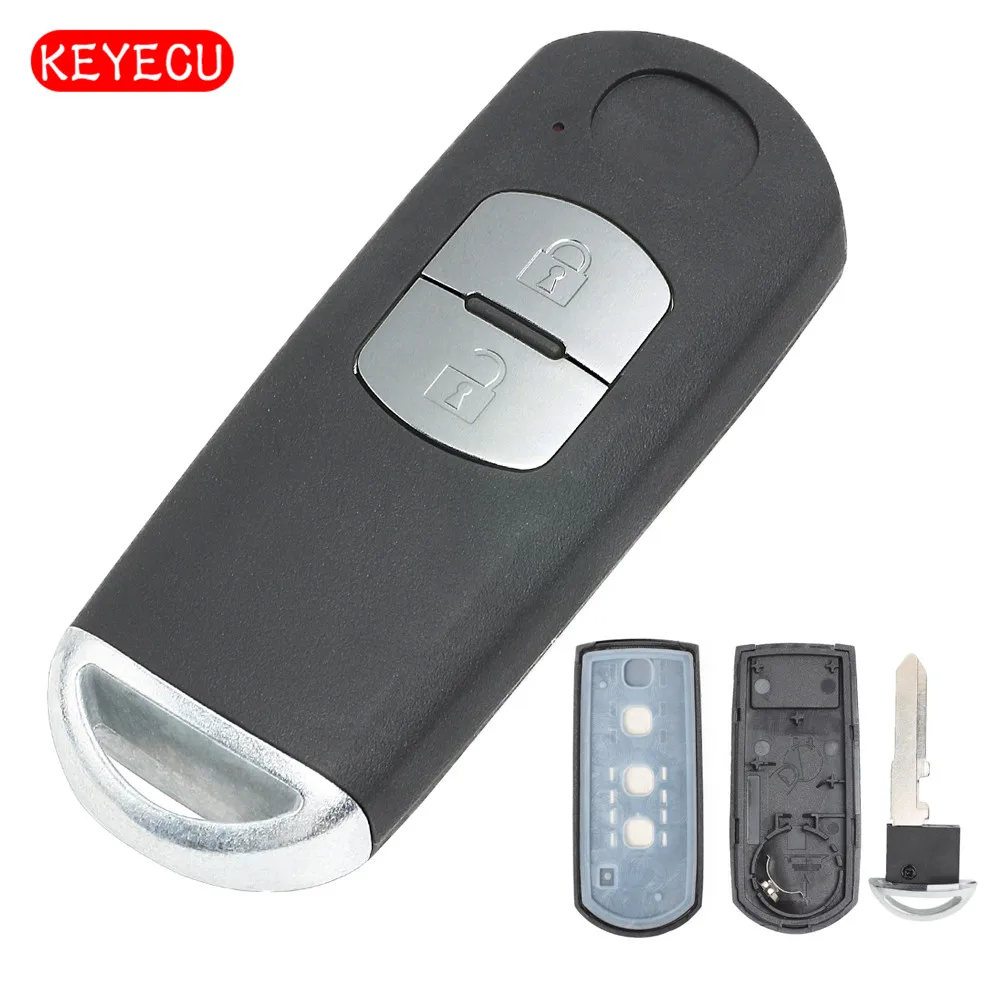 

Keyecu Smart Remote Car Key Shell Case Fob 2 Button for Mazda 3 5 6 CX-5 CX-7 CX-9 RX8 Miata MX5