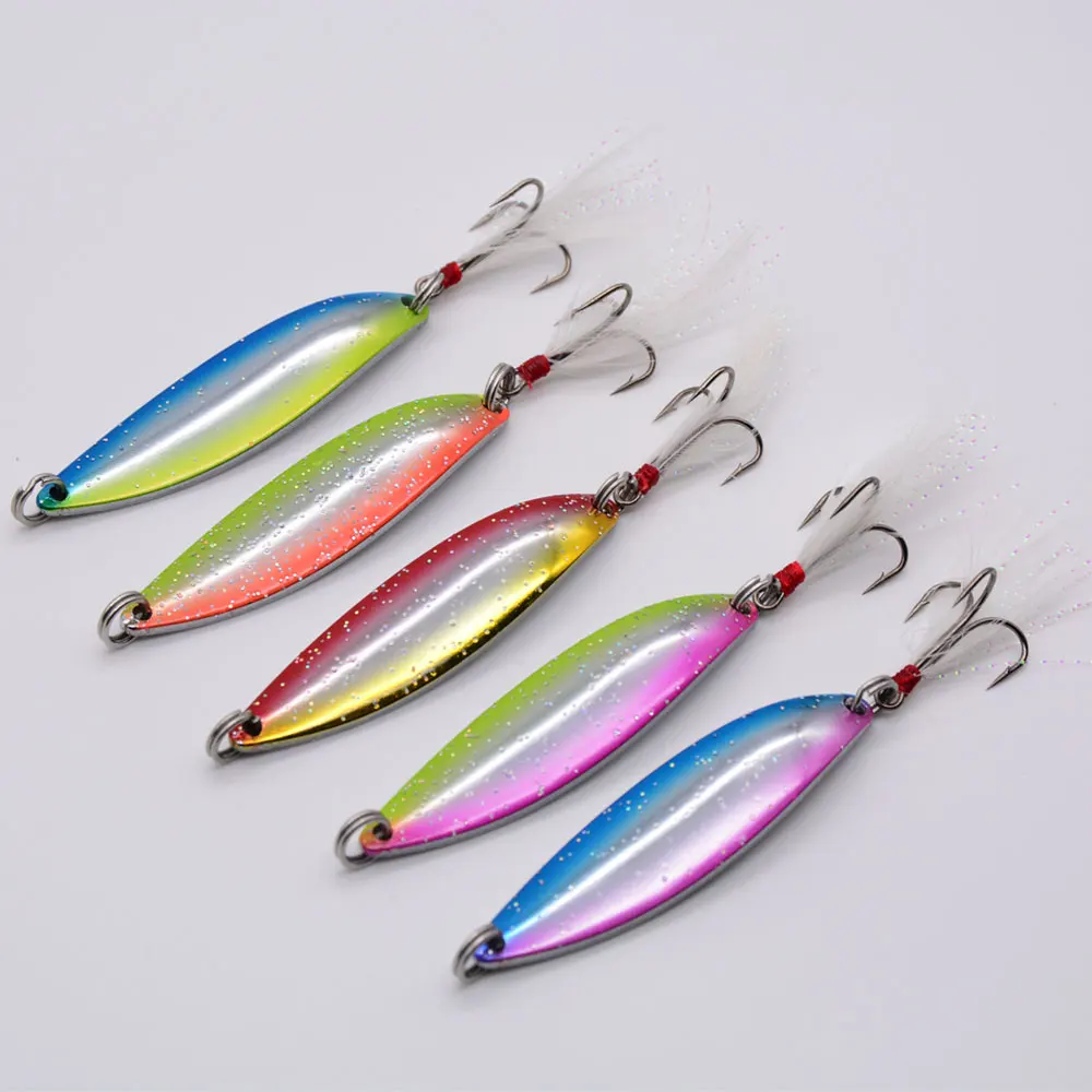 Balleo 5g 8g 14g 17g Spinner Spoon Matel Shell Fishing Lure Fishing Tackle 1 set rotating spinner baits fishing lure sequins tackle with storage box