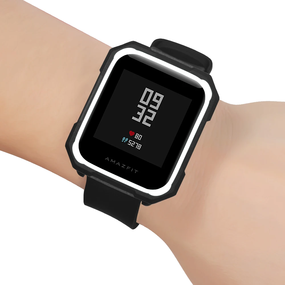 Мягкий защитный силиконовый чехол для Xiaomi Huami Amazfit Bip Youth Watch, Двухцветный силиконовый чехол