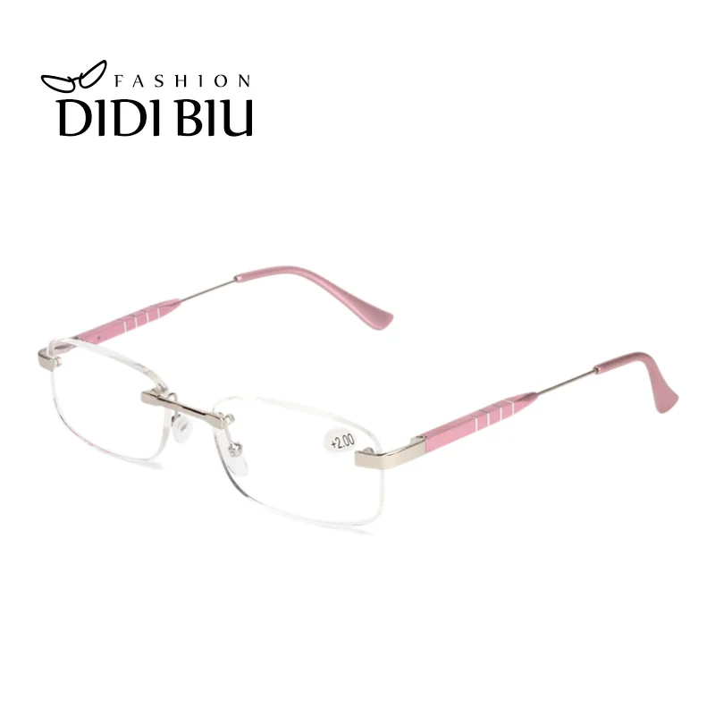 C4 Pink Frame Очки для чтения без оправы DIDI, прямоугольные алюминиевые очки для зрения, очки для дальнозоркости с диоптриями 1,0-3,5 H851 - Цвет оправы: C4 Pink Frame