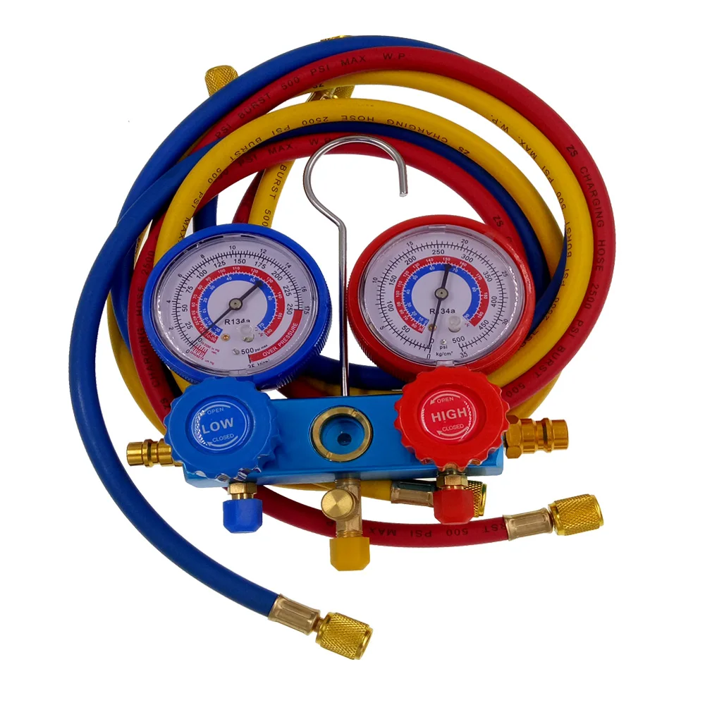 1 Set Aluminum Alloy Manifold Gauge Tool 010 MPA Charging For R134a