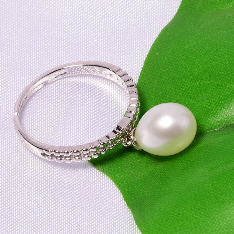 YIKALAISI, 925 пробы, серебряные ювелирные изделия для женщин,, хорошее ювелирное изделие, натуральный пресноводный жемчуг, Ювелирное кольцо, свадебное, 8-9 мм, подарок