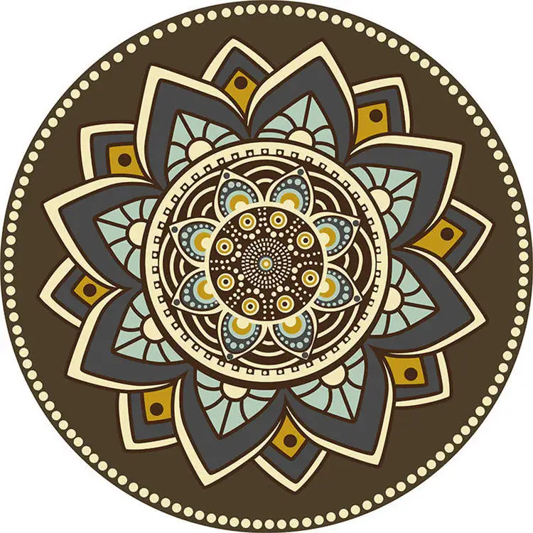 Персидская мандала, цветы, круглые ковры для гостиной, компьютерный стул, детский игровой коврик, коврик для гардеробной и ковров - Цвет: 2