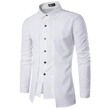 

New Arrival White Business Men Dress Long Sleeve Shirts Brand Clothing Male Social Casual Shirt Mens Clothes Shipping Polly 02