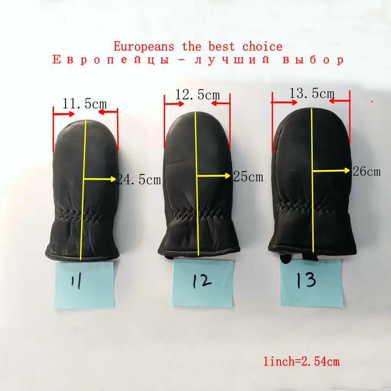 Для мужчин овчины Перчатки натуральная кожа перчатки для Для мужчин зимние уличные теплые меховые утепленные Перчатки