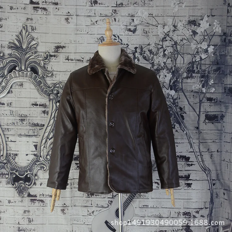 Jaqueta De Couro Masculino Jaqueta Couro Распродажа Пальто из искусственной кожи цельное утолщенное пальто для среднего возраста для обработки локомотивов