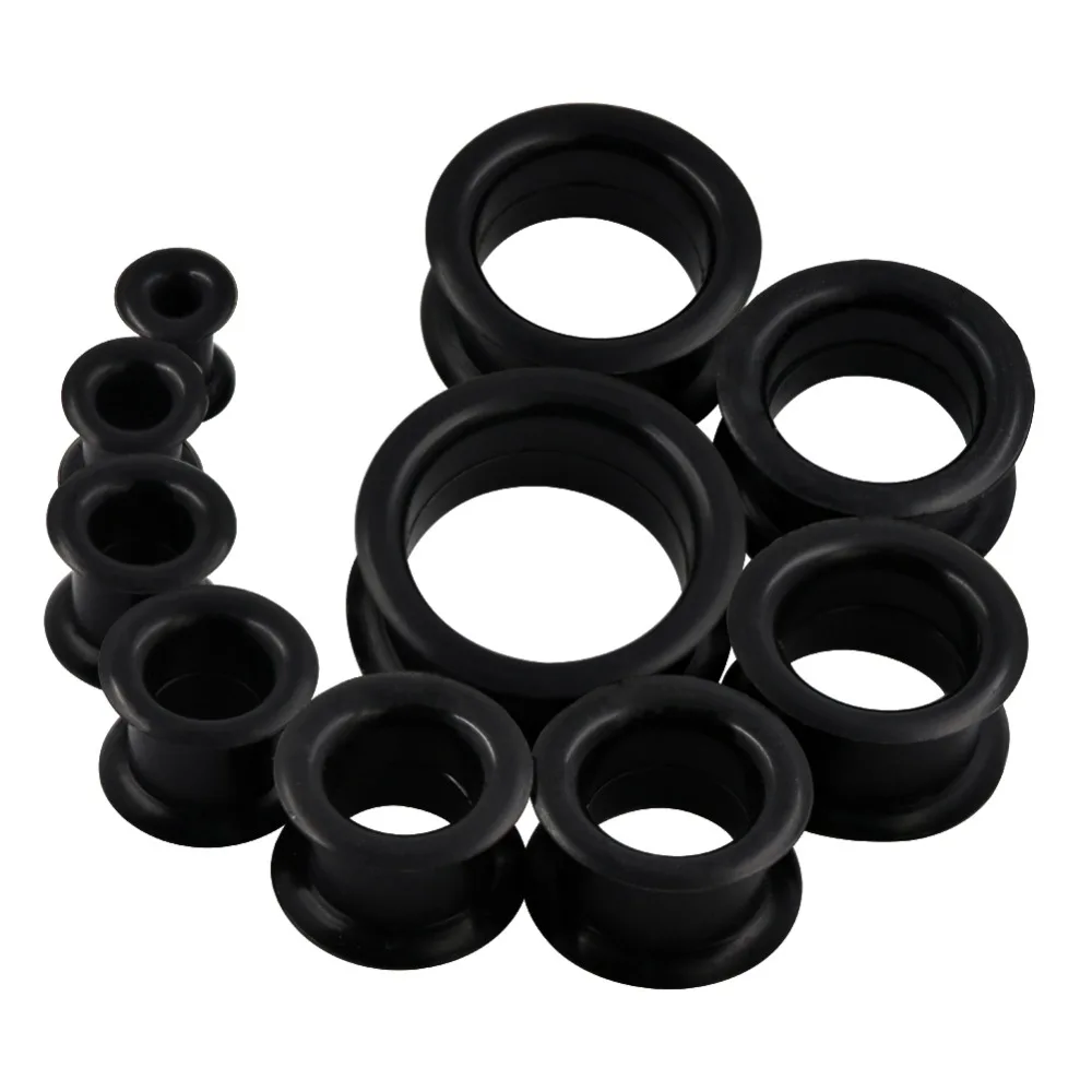 Chair Tunnels Mince Silicone 2G-1//2/" Flexible Oreille Peau 3 Paires