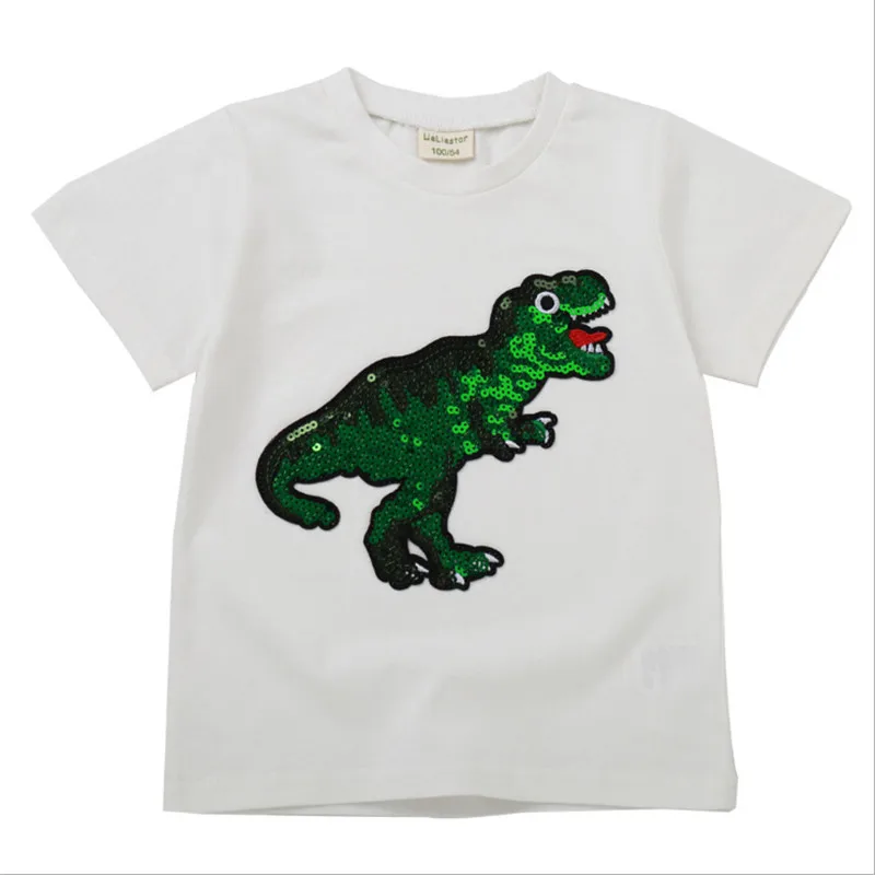 Новая Стильная хлопковая Футболка с рисунком футболка с динозавром Юрского периода для мальчиков, подарки на день рождения для мальчиков 2, 3, 4, 5, 6, 7, 8 лет
