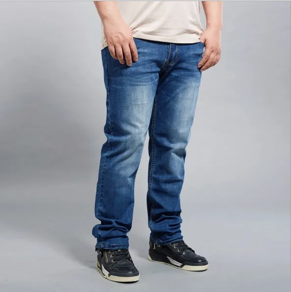 Men Summer Stretch Thin Jeans Plus Size 44 46 48 Spring Autumn Big Size
