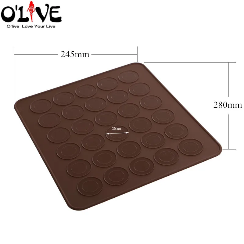 30 Holes Macaron Silicone Mat Non-stick Bakeware Round Cake Forms Baking Mold Tray Pastry Tools Kitchen Bakery Accessories