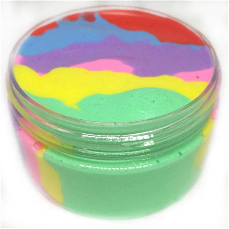 

60ML/100ML Lizun Rainbow Color Fluffy Slime Clay polymer Plasticine Stress Relief Interesting Toy additives for slices Kids Gift