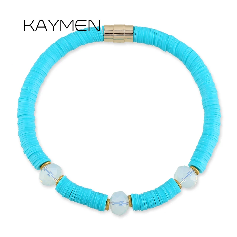 

KAYMEN New Arrivals Especial Bohemian Style Chokers Necklace for Women Girls Blue Color Strands Collar Crystal Necklace 1610