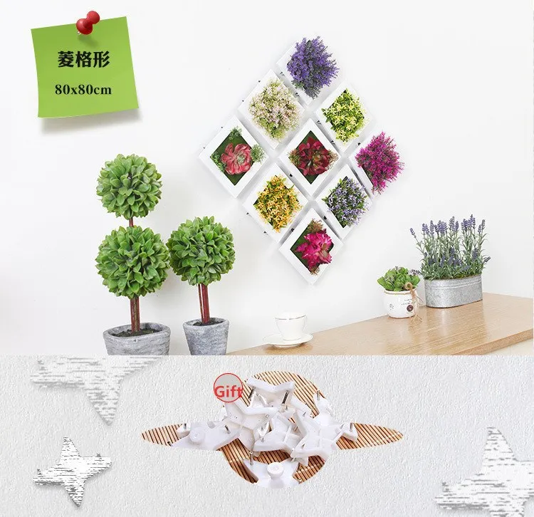 3D креативные метопы суккулентные растения имитация дерева фоторамка настенные украшения Искусственные цветы домашний Декор Гостиная