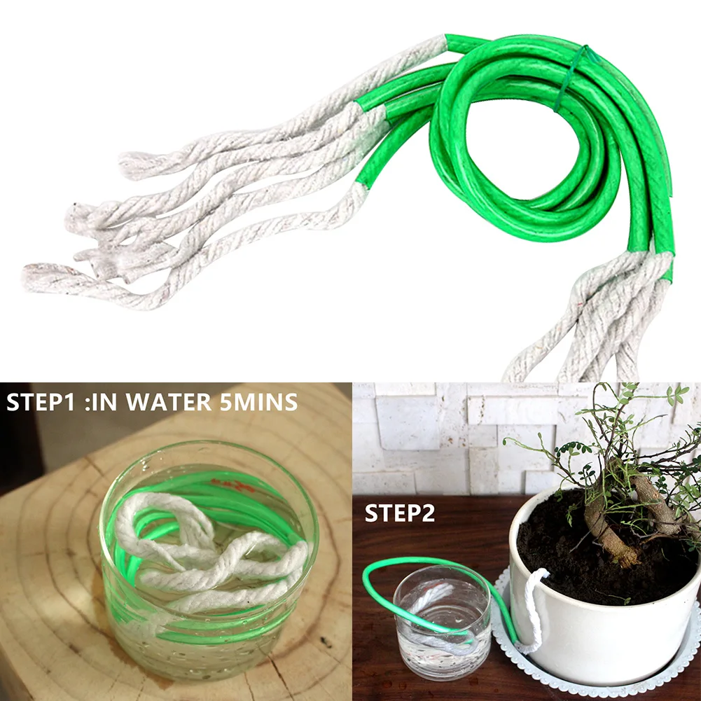 

5Pcs Round Flower Watering Rope Set Tool Automatic Irrigation Garden Accessories Home Plant Device DIY Drip Cotton Core