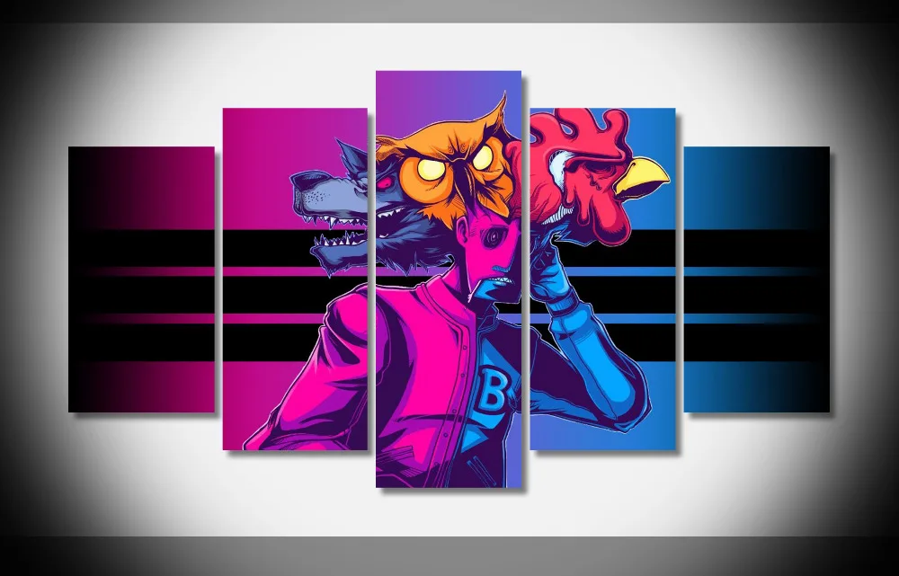 

7471 hotline miami Poster Framed Gallery wrap art print home wall decor wall picture Already to hang digital print wholesale
