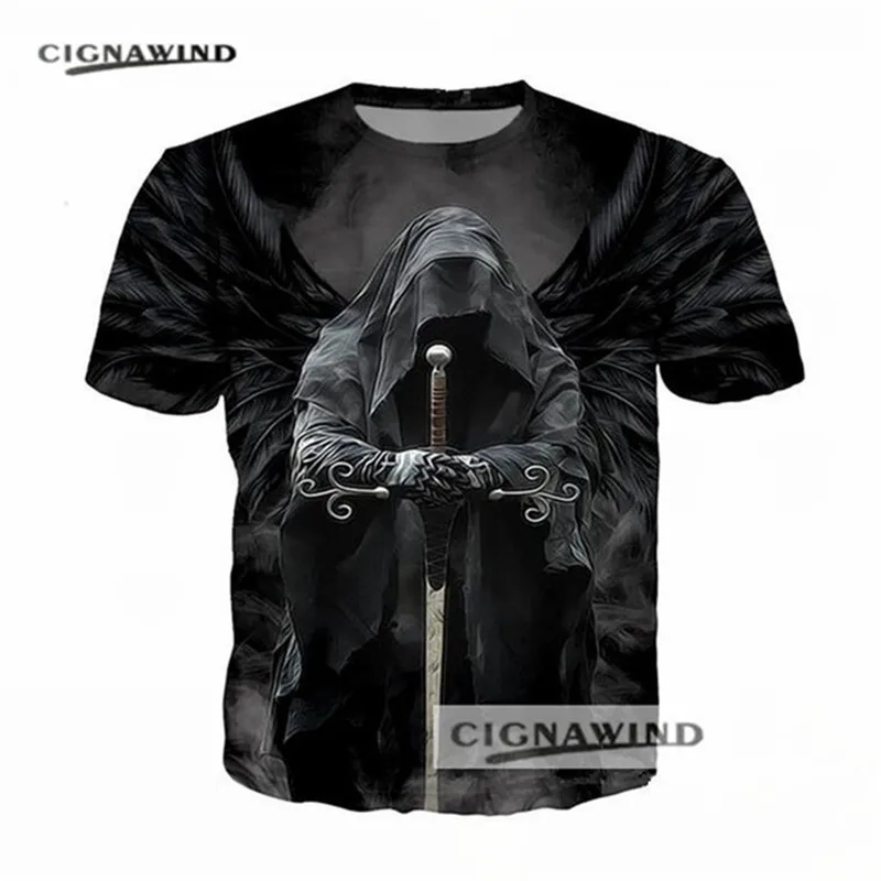 

Fashion Movies men tshirt streetwear heavy metal grim Reaper Skull 3D Print men/women tees summer tops Harajuku Hip hop t shirts
