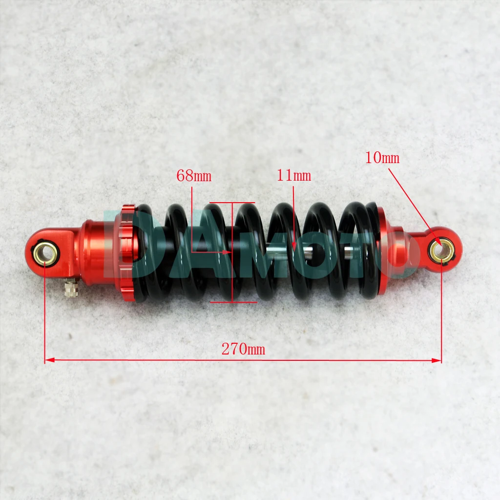 Универсальный 240 мм/250 мм/270 мм задний амортизатор задней подвески мотоцикла Диаметр пружины 11 мм для электронного велосипеда один амортизатор - Цвет: 270MM