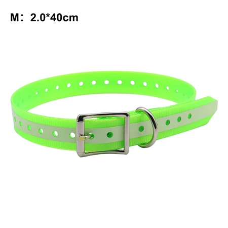 Pet dog collar High quality TPU+Nylon night glowing Reflective night Safety collars deodorant waterproof collar pet supplies - Цвет: Зеленый