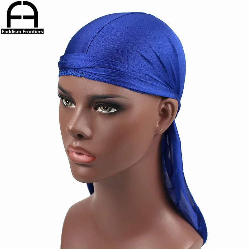 Новая мода Для мужчин атласная Durags Бандана тюрбан шляпы парики дышащая Durag головной убор для байкеров оголовье пиратская шляпа аксессуары для волос