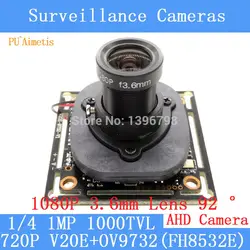 Pu'aimetis 720 P AHD 4in1 1000tvl v20e + ov9732 CCTV Камера модуля 3.6 мм объектив камеры видеонаблюдения ИК- двойной-переключатель фильтра