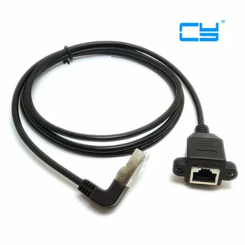 

1pcs/ DownAngled90Degree 8P8C FTP STP UTP Cat 5e Male to Female Lan Ethernet Network Extension Cable (with screw)