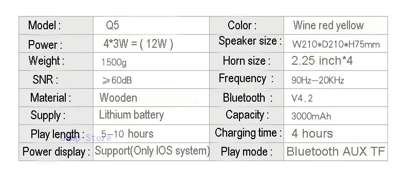 Q5 деревянные bluetooth колонки портативный четыре Рог Сабвуфер Hi-Fi подходит для ответа на звонки и прослушивания музыки аудио дерево приемник handfree вызова Беспроводной динамик