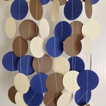 

Navy, Brown and Ivory Wedding Garland, Paper Garland, Bridal Shower, Baby Shower, Birthday Party, Photo Prop, Paper Bunting