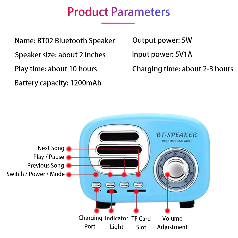 Nasin BT02 Retro Bluetooth Speaker Vintage Mini Bluetooth Speaker Nostalgic Heavy Bass 3D Stereo Sound Effects TF card USB AUX Nasin BT02 Retro Bluetooth Speaker Vintage Mini Bluetooth Speaker Nostalgic Heavy Bass 3D Stereo Sound Effects TF card USB AUX
