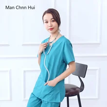 Медицинская одежда цельная рубашка женщина доктор хирургическое платье красота одежда дантист Рабочая одежда