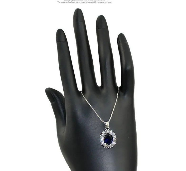 Высококачественная королевская семья Принцесса Диана Kate свадебные серьги ожерелье набор Европейский Американский Сияющий синий драгоценный камень кристалл ювелирный набор