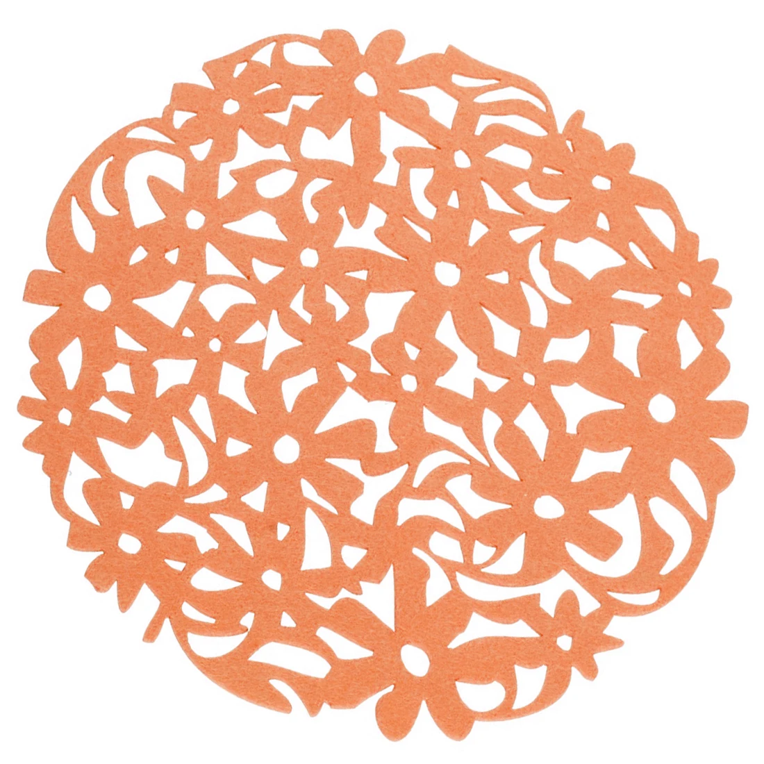 HOT SALE Round Laser Cut Flower Felt Placemats Kitchen Dinner Table Cup Mats Cushion Red