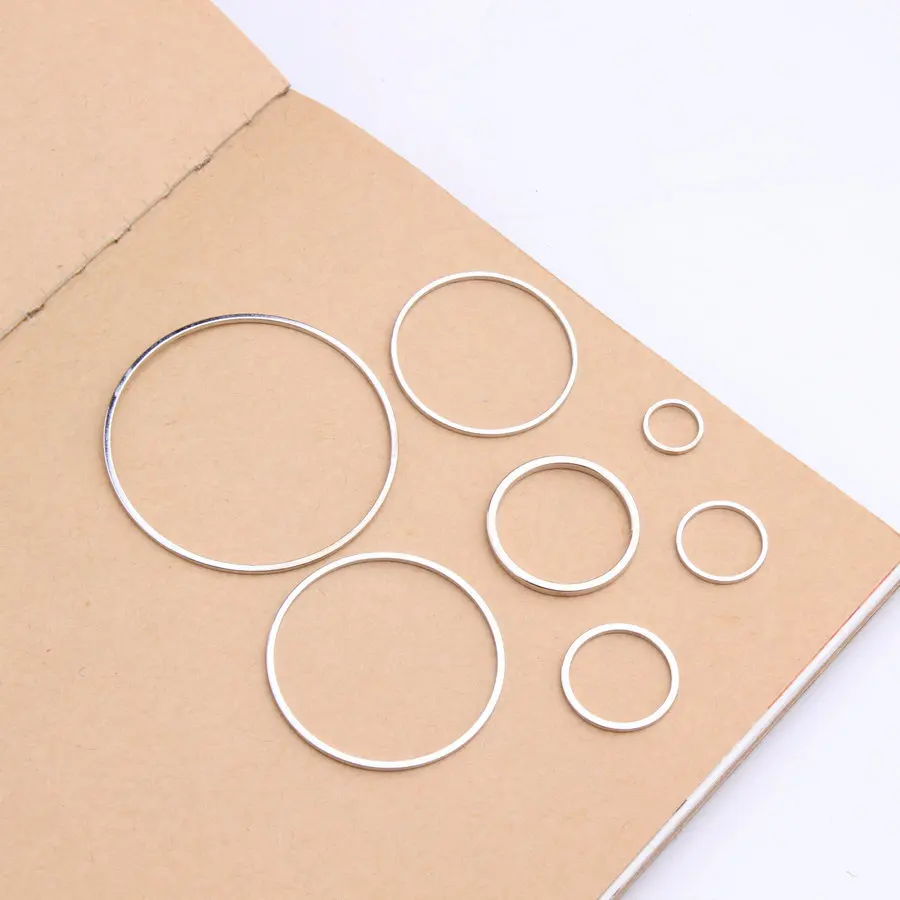 

50pcs/lot Silver Color Round Shaped Geometric Accessories Fit DIY Handmade Jewelry Making And Finding