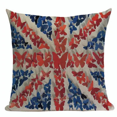 Наволочки в полоску с американским английским флагом и британским флагом 45 см x 45 см, квадратный верх, Королевский размер, постельный чехол для подушки с принтом - Цвет: 2