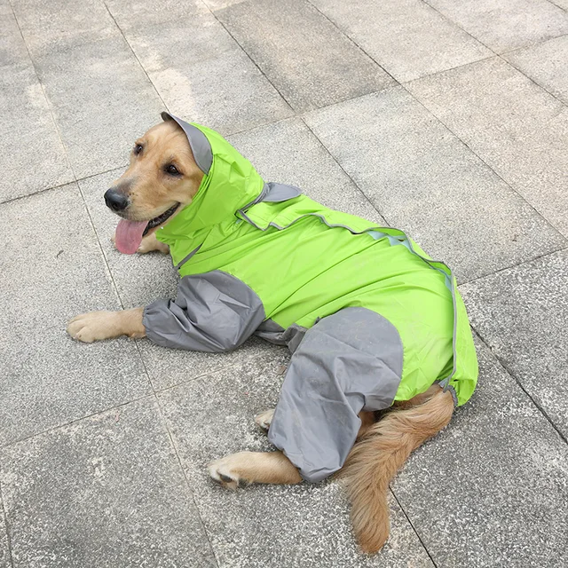 Large Dog Raincoat Big Dog Clothes Jumpsuit Rain Jacket Golden