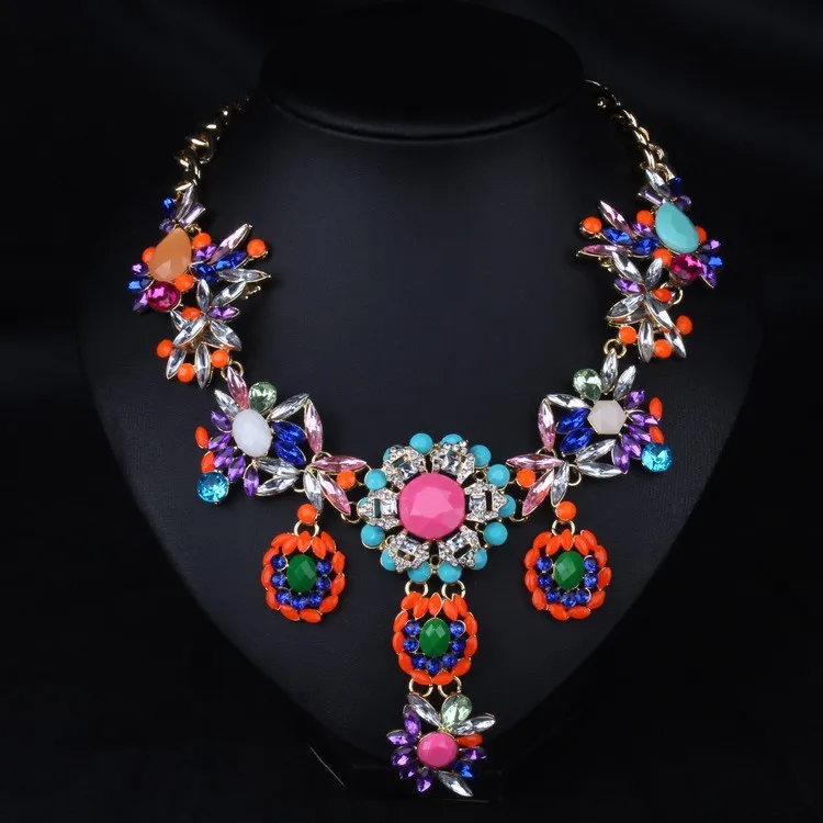 Дизайн неонового цвета эффектное ожерелье ярко-оранжевый модные украшения для женщин эффектное ожерелье N2154