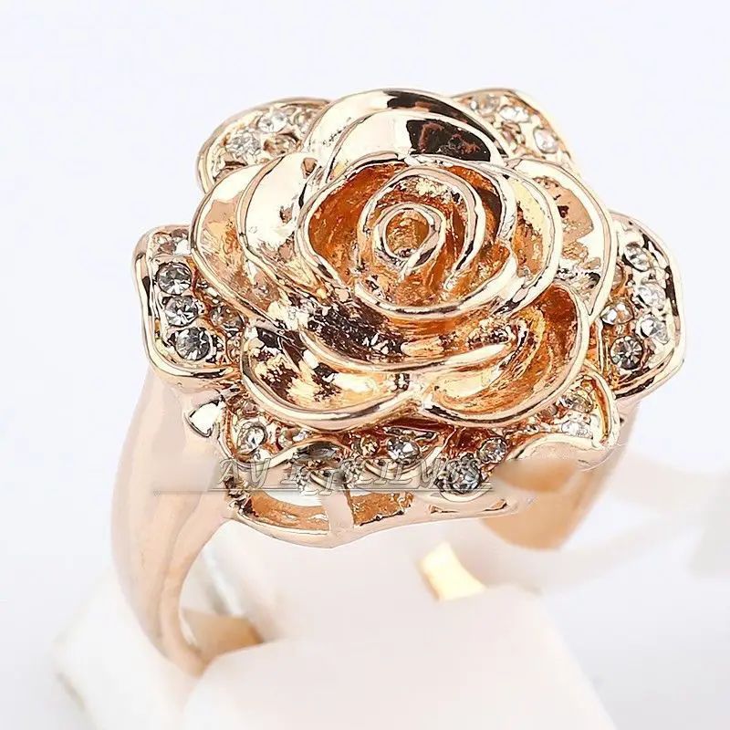 

shipping>>>>Vintage Flower Fashion Ring 18KGP use Crystal Size 6.7.8.9.10#