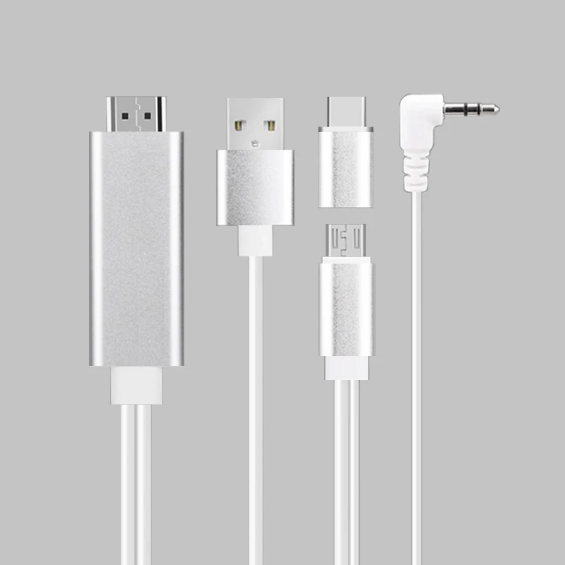 2 в 1 кабель-Переходник USB C на HDMI кабель для микро-флеш-накопителя USB HDMI Cabo для samsung Xiaomi мобильных телефонов для MHL кабель HD 1080P USB конвертер мультимедийного интерфейса высокой четкости