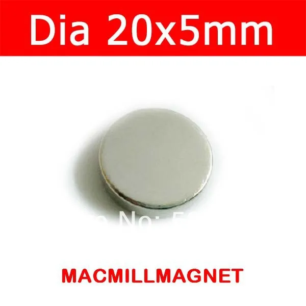 

4pcs/pack, Whole Sales Brand New Disc dia20x5mm Rare-earth Neodymium Magnetic disc Strong Permanent Disc Magnet,Free Shipping