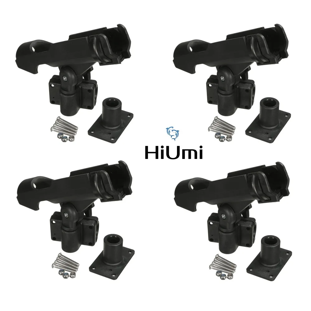 HiUmi 4 Pack Rest Adjustable Removable 360 degree Fishing Kayak Boat Rod  Holder Support Tools Accessories Pole Bracket