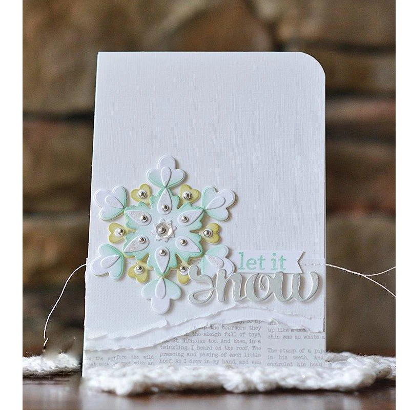 

Snow Peace Joy Merry Words Metal Cutting Dies Silver Stencils For Christmas Scrapbooking Abulm Photo Paper Cards Crafts Decor