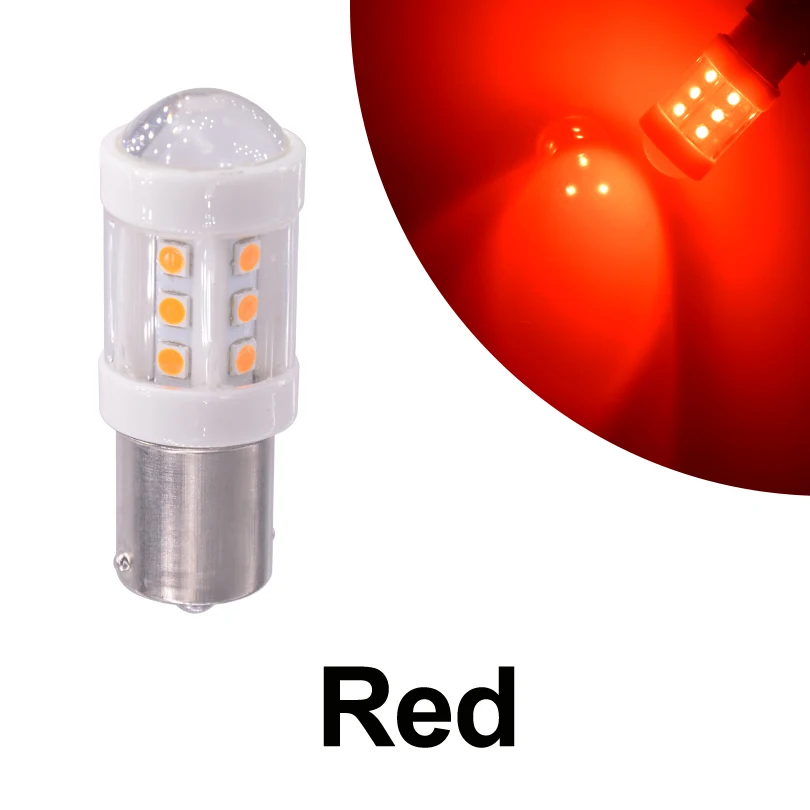 10 шт. 1156 BA15s P21W Canbus Error Free 18 smd 3030 автомобиль светодиодный фары указателя поворота Автомобильный задний фонарь Задние огни 7506 керамика свет - Испускаемый цвет: Красный
